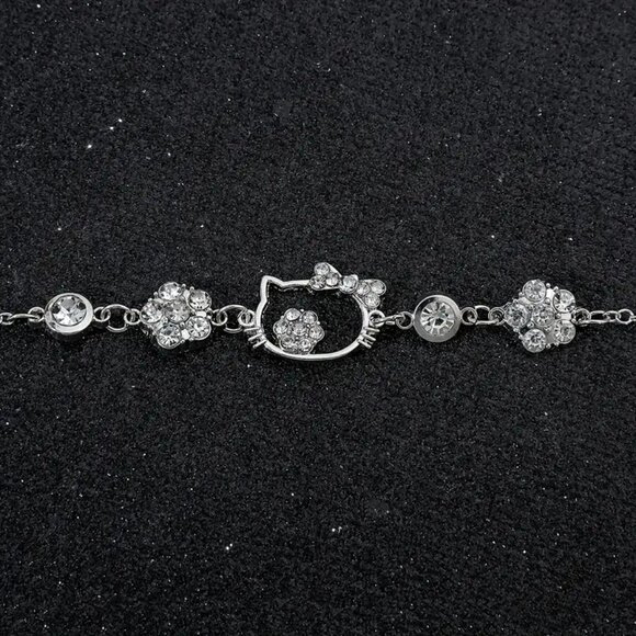 Hello Kitty Silver Bracelet with Crystals - Picture 7 of 7